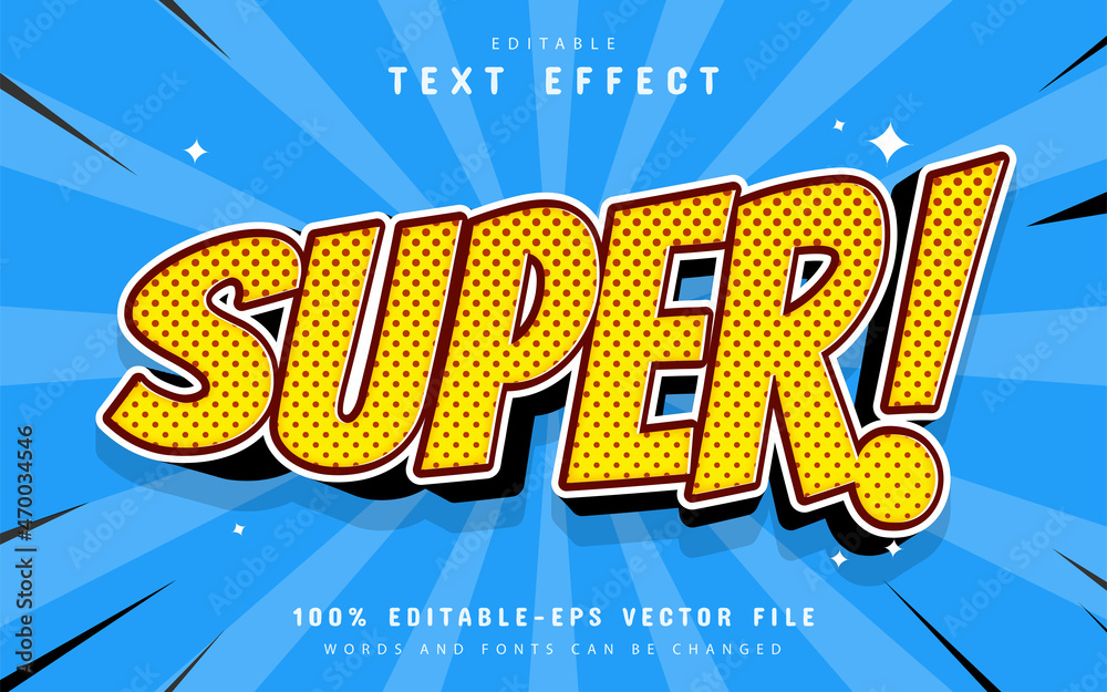 Super comic text effect editable