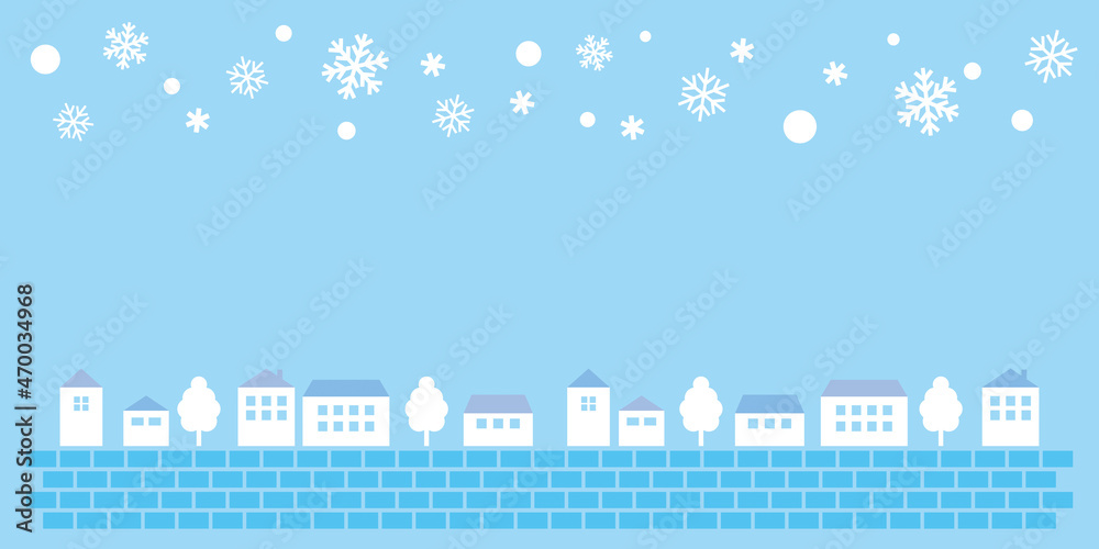 雪と街並みのフレーム
