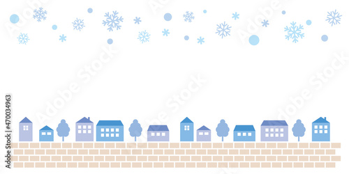 雪と街並みのフレーム