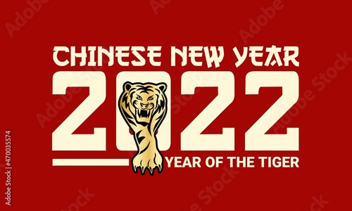 Vector typography  chinese New Year 2022  year of the Tiger.