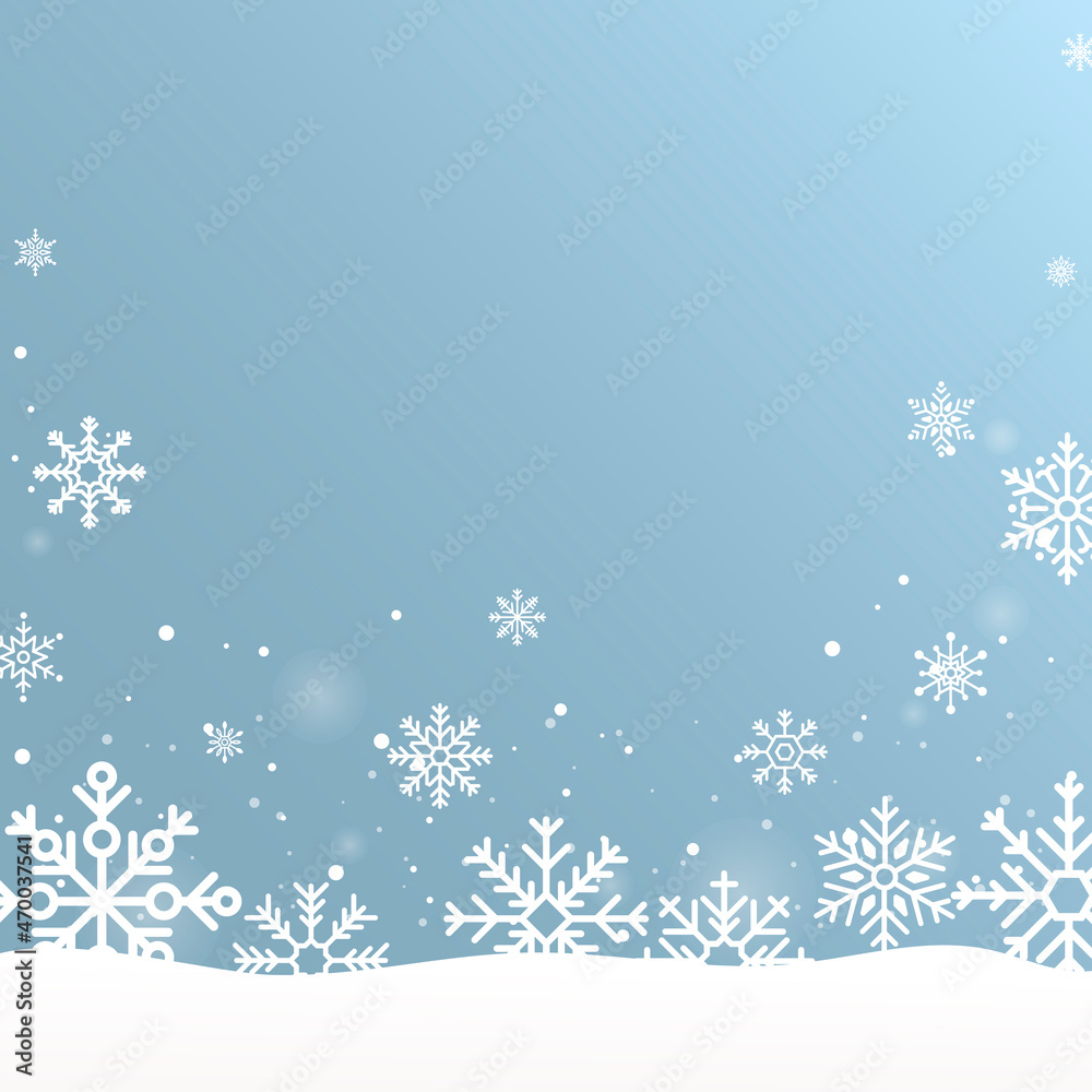 Snowflake Christmas frame social ads template vector