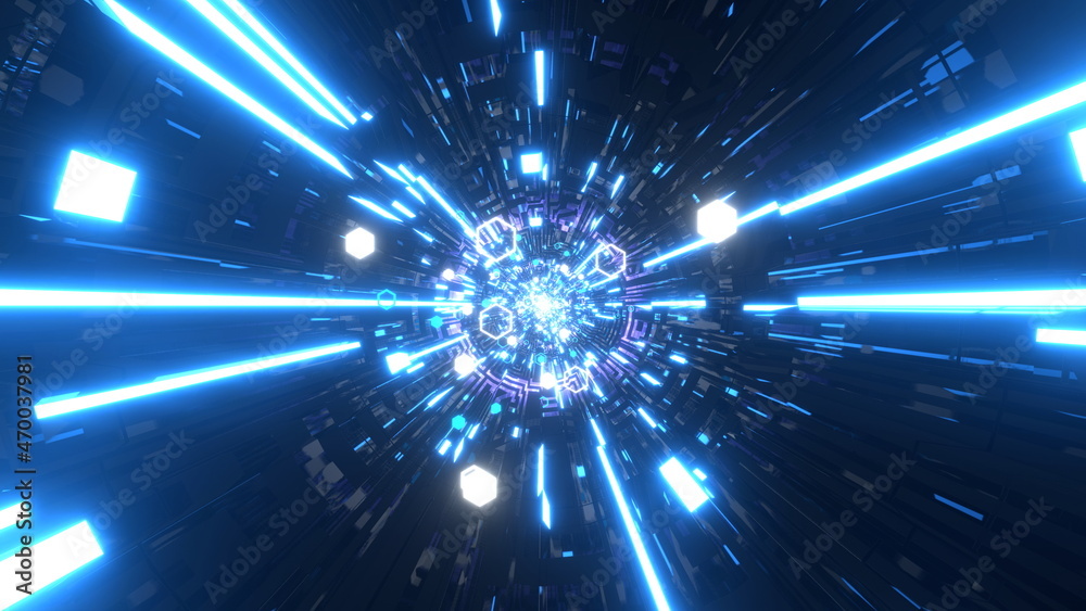 Naklejka premium VJ トンネル ナイトクラブ ディスコ ゲーム 青 [別Verあり]