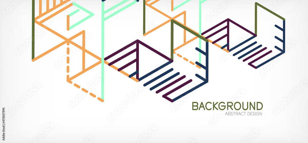 Abstract background. Color lines on white background. Linear abstract composition. Techno or business concept for wallpaper, banner, background, landing page Abstract background. Color lines on white background. Linear abstract composition. Techno or business concept for wallpaper, banner, background, landing page