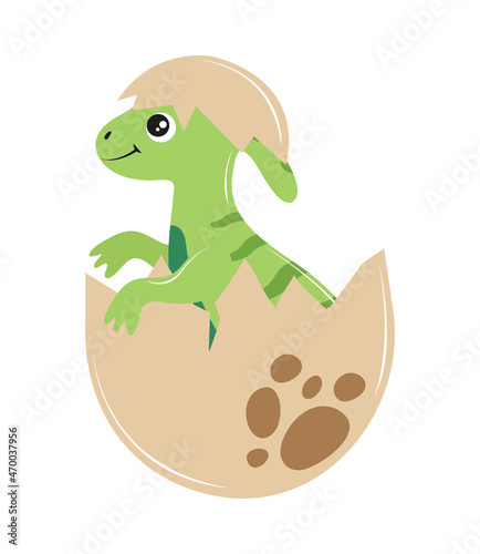 Fototapeta Naklejka Na Ścianę i Meble -  green dinosaur in shell