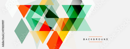 Color triangles composition, geometric abstract background. Techno or business concept, pattern for wallpaper, banner, background, landing page