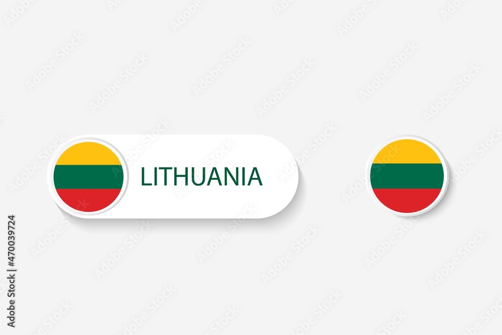 Lithuania button flag in illustration of oval shaped with word of Lithuania. And button flag Lithuania. Lithuania button flag in illustration of oval shaped with word of Lithuania. And button flag Lithuania.