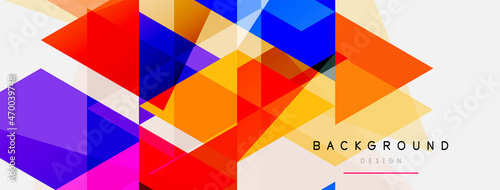 Color triangles composition, geometric abstract background. Techno or business concept, pattern for wallpaper, banner, background, landing page