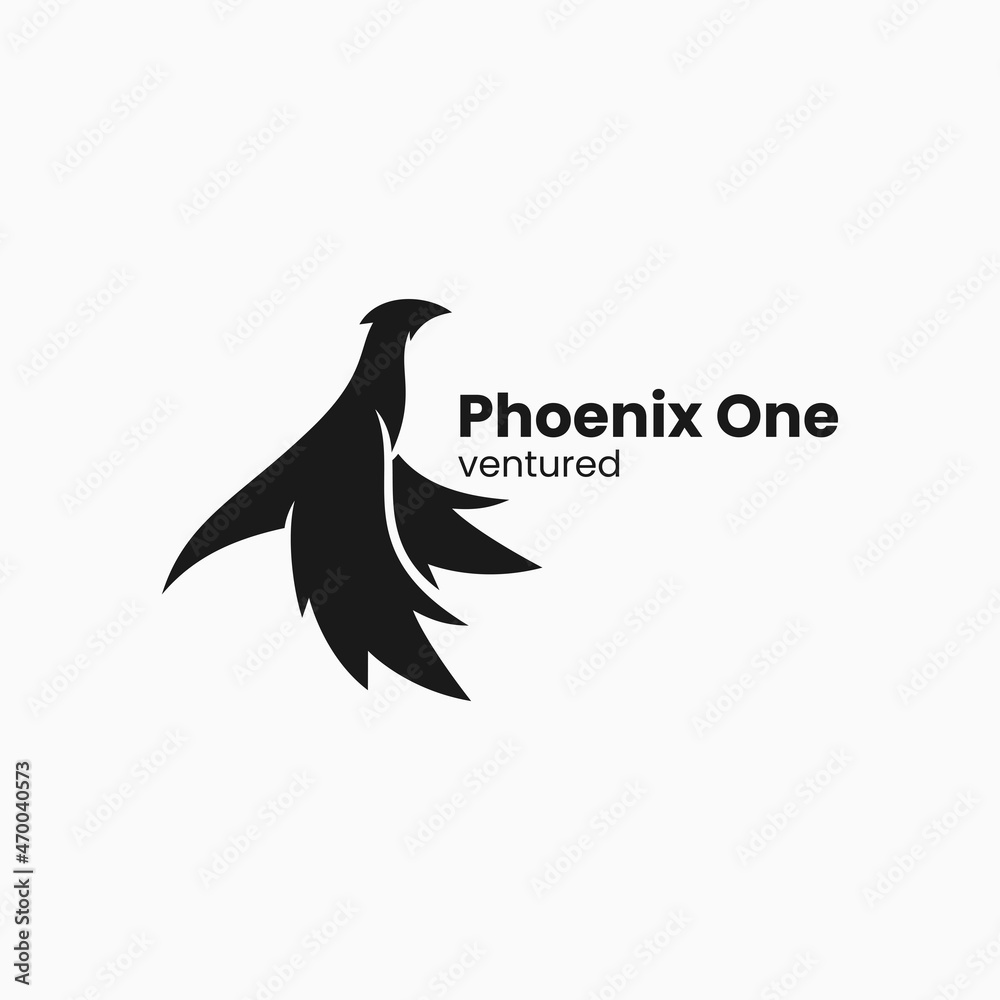 Vector Logo Illustration Phoenix Silhouette Style. Vector Logo Illustration Phoenix Silhouette Style.