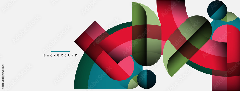 Geometric abstract background. Round shapes, circles, lines composition for wallpaper banner background or landing page Geometric abstract background. Round shapes, circles, lines composition for wallpaper banner background or landing page
