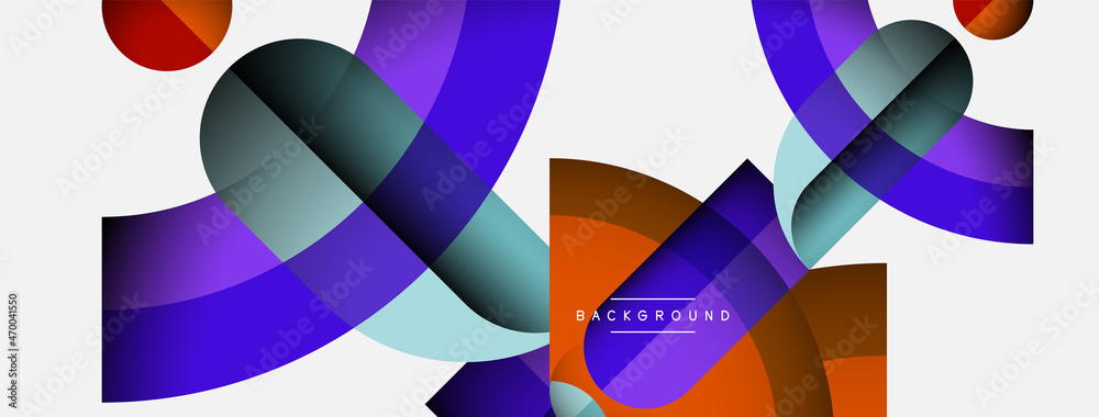Geometric abstract background. Round shapes, circles, lines composition for wallpaper banner background or landing page Geometric abstract background. Round shapes, circles, lines composition for wallpaper banner background or landing page