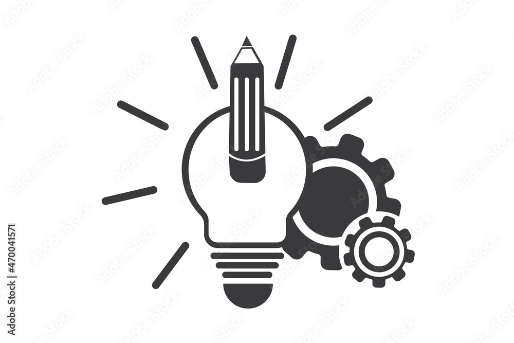 Idea, insight, key, lamp, light bulb Line Icon on white background for website, application, printing, document, poster design, etc. vector EPS10