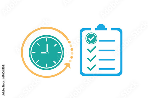 Fast service, simple solution, project management, improvement checklist on white background for website, application, printing, document, poster design, etc. vector EPS10