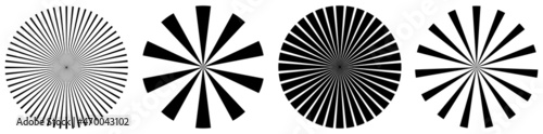Starburst, sun burst radial, radiating lines. Burst beams, rays
