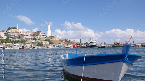 Fototapeta Naklejka Na Ścianę i Meble -  Port town landscape in the Black Sea, Turkey
