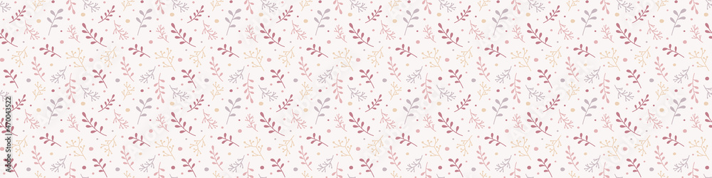 Christmas background with branches of mistletoe. Seamless pattern. Banner. Vector