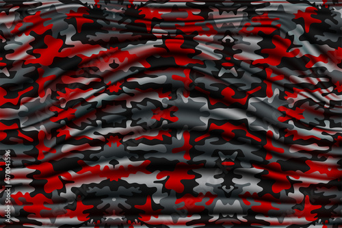 military camouflage texture material soft satin wavy folds