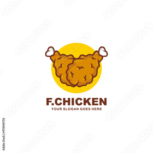 Fried chicken logo design vector illustration