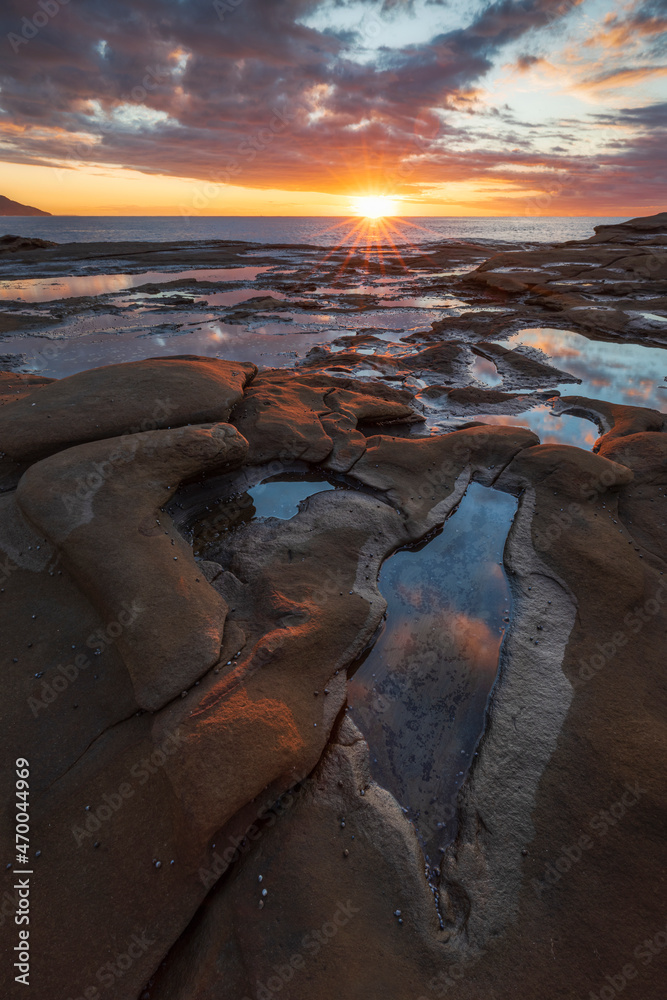 sunrise over the rocks at terrigal on the nsw central coast