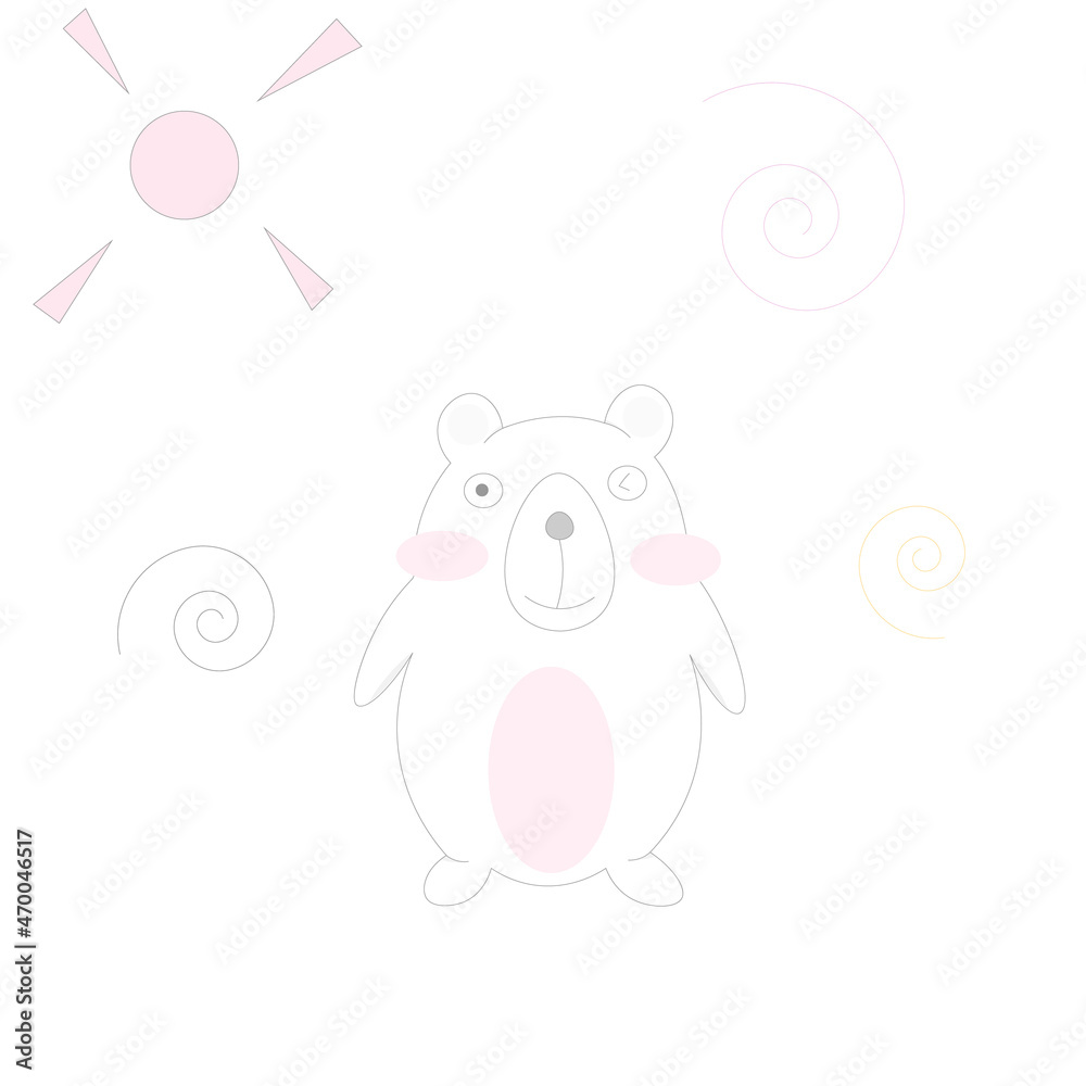 Bears pastal seamless pattern.Vector illustration