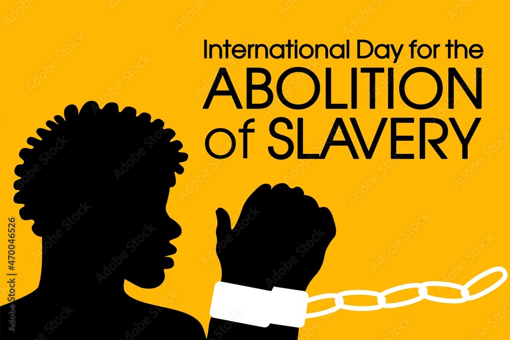 International Day for the Abolition of Slavery poster with silhouette
