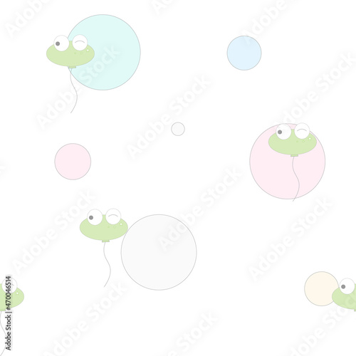 Fotografia, Obraz Ballon frogs seamless pattern.Vector illustration
