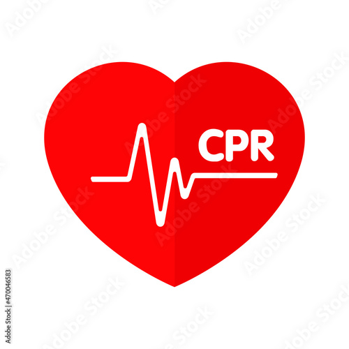 CPR logo. Medical resuscitation In an emergency. Vector clipart medical signs red icon image isolated on white background design illustration