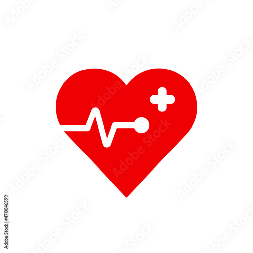CPR logo. Medical resuscitation In an emergency. Vector clipart medical signs red icon image isolated on white background design illustration