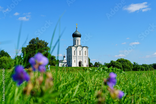 Vladimir, Russia. Church of the Intercession on the Nerl - a white-stone church in the Vladimir region photo