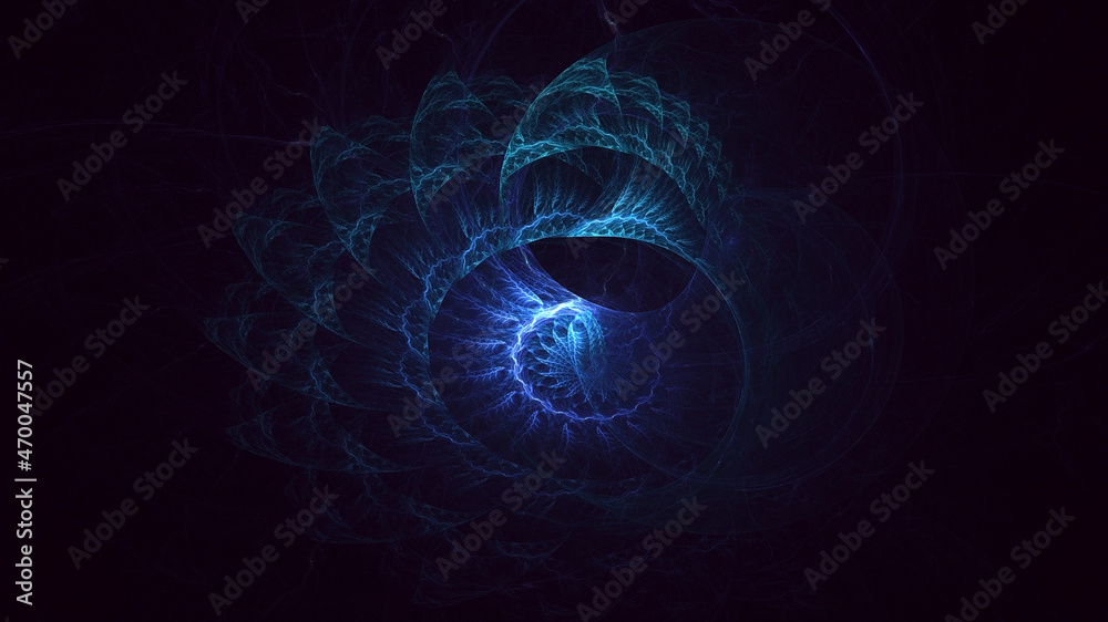 3D rendering abstract blue fractal light background 3D rendering abstract blue fractal light background