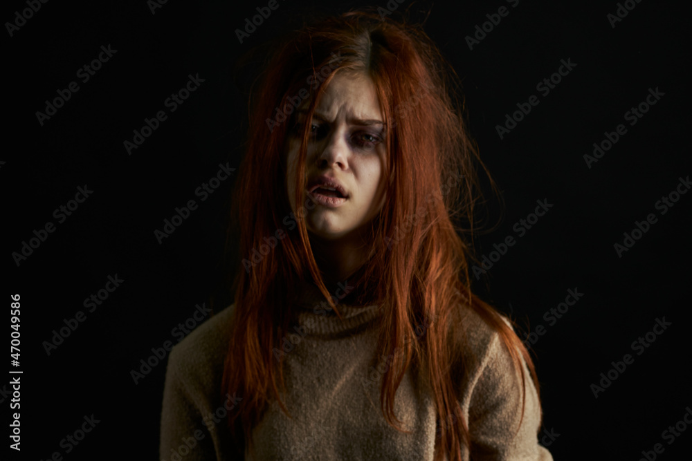 scared woman with bruises under her eyes beating depression abuse scared woman with bruises under her eyes beating depression abuse