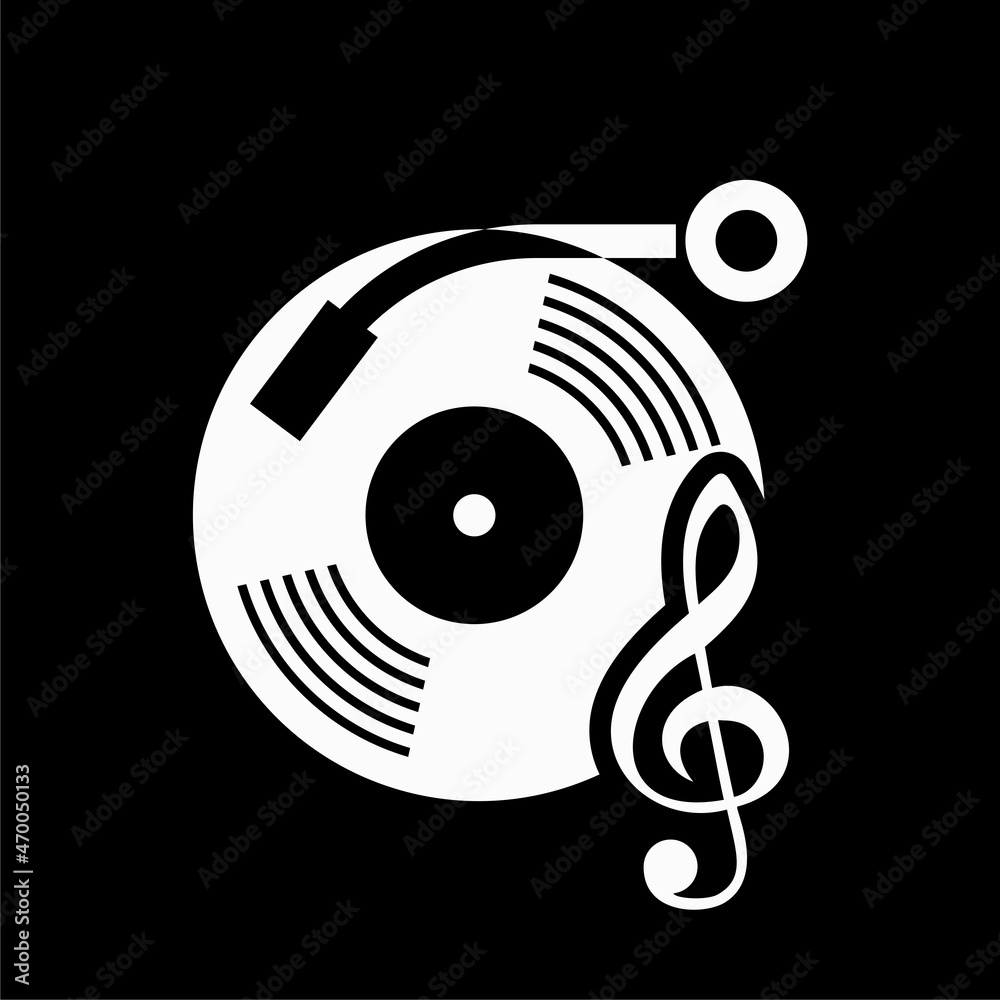Gramophone icon isolated on dark background Gramophone icon isolated on dark background