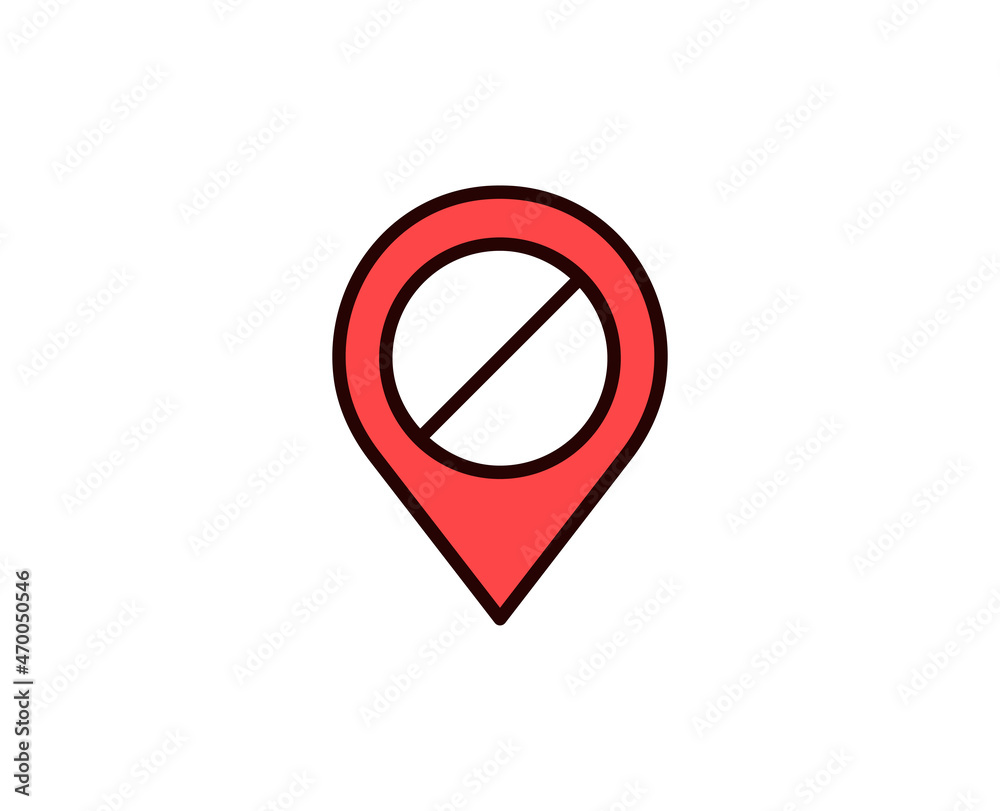 Map pin line icon. Vector symbol in trendy flat style on white background. Travel sing for design. Map pin line icon. Vector symbol in trendy flat style on white background. Travel sing for design.