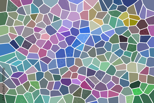 Multicolor Broken Stained Glass Background with White lines
