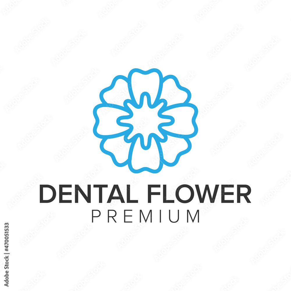 dental flower logo icon vector template dental flower logo icon vector template