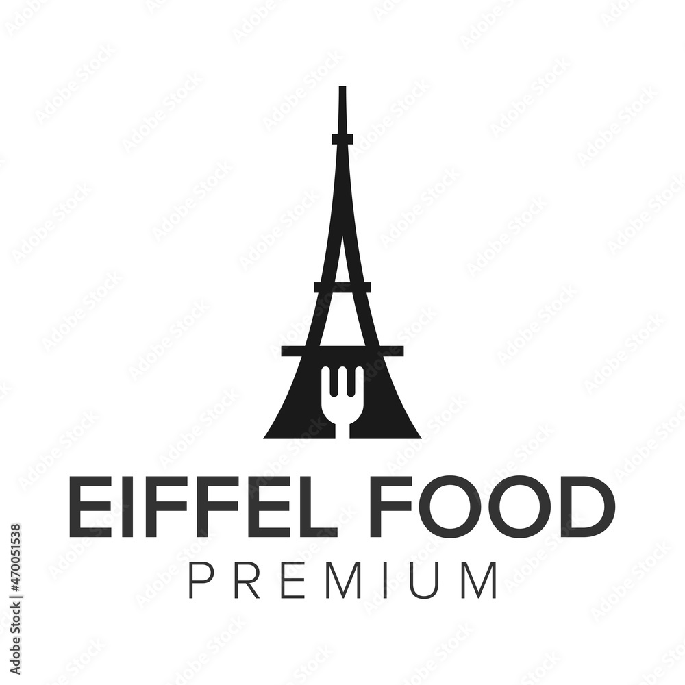 eiffel food logo icon vector template