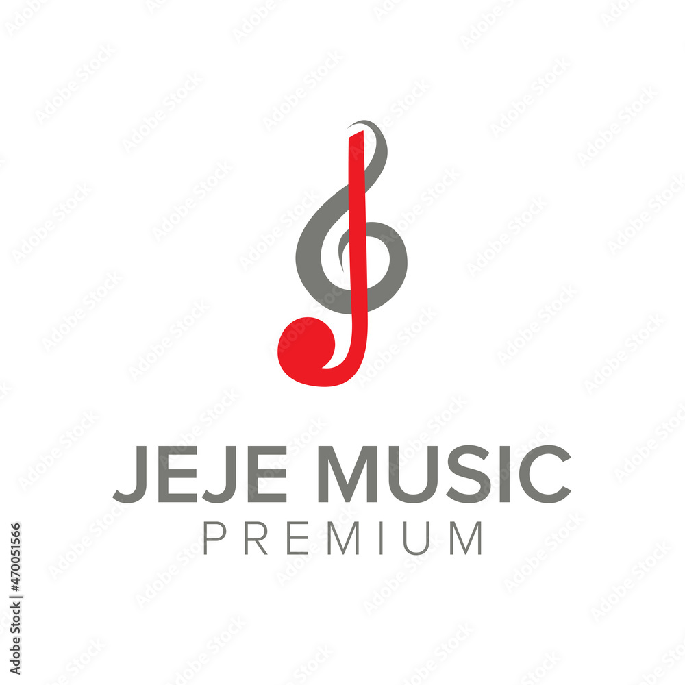 letter J music logo icon vector template