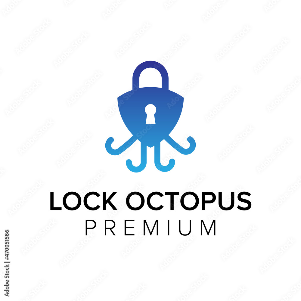 lock octopus logo icon vector template lock octopus logo icon vector template