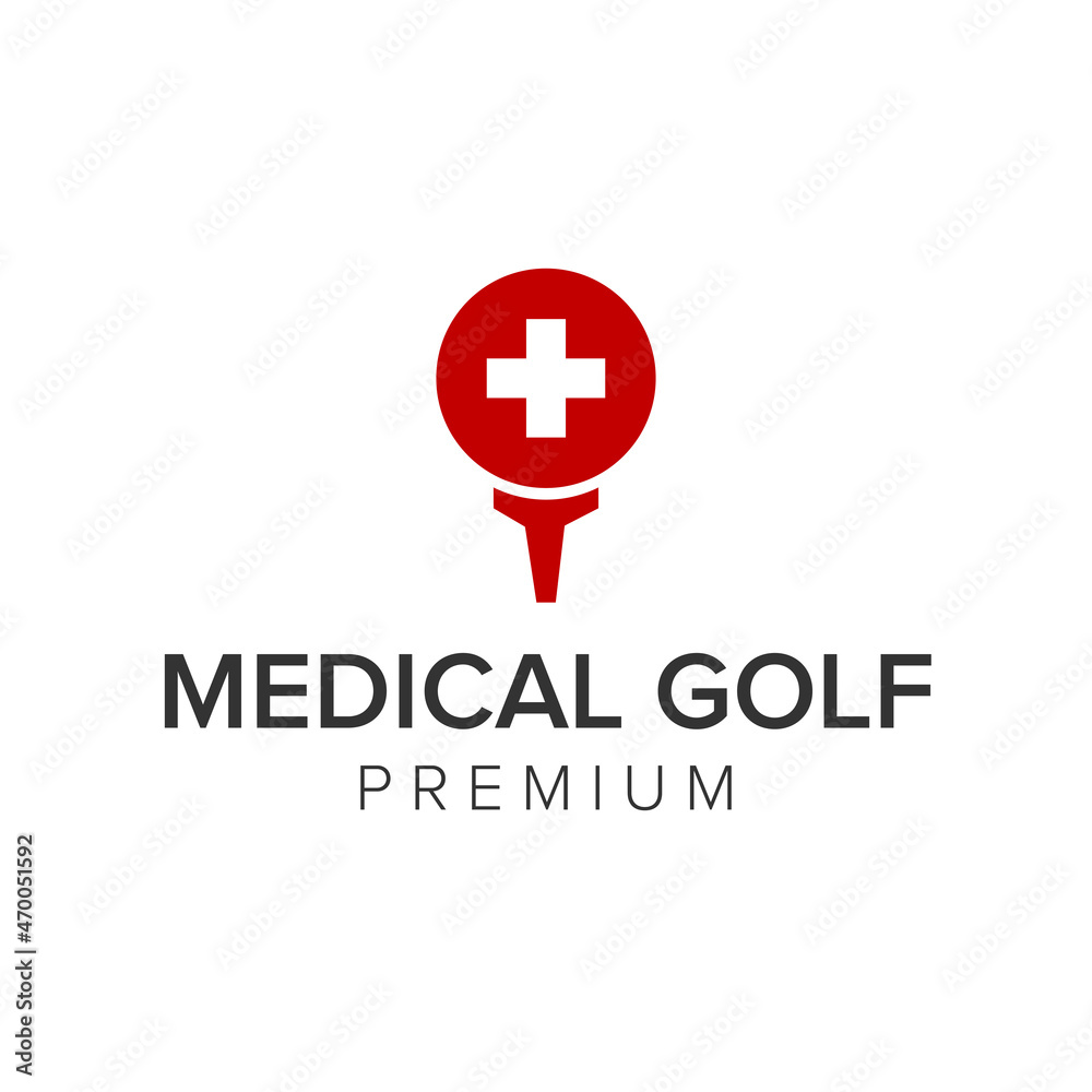 Fototapeta premium medical golf logo icon vector template