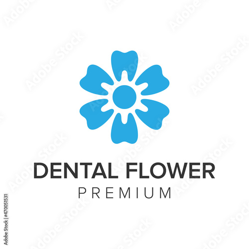 dental flower logo icon vector template