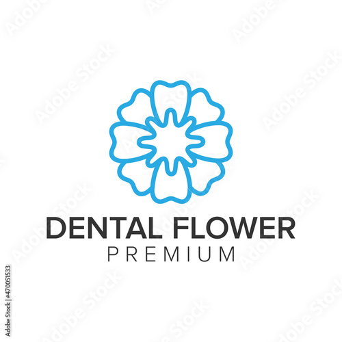 dental flower logo icon vector template