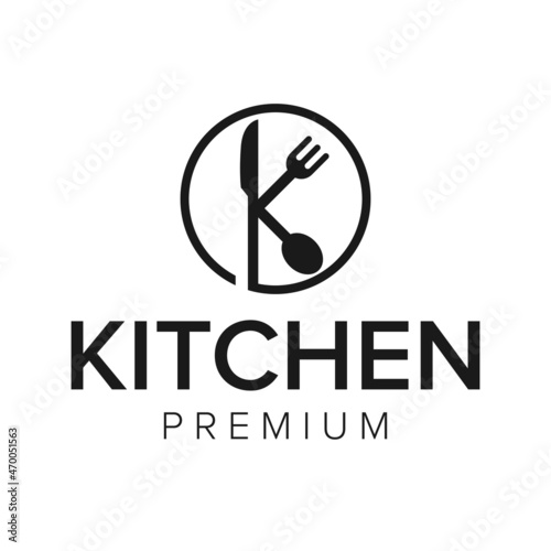 letter K kitchen logo icon vector template