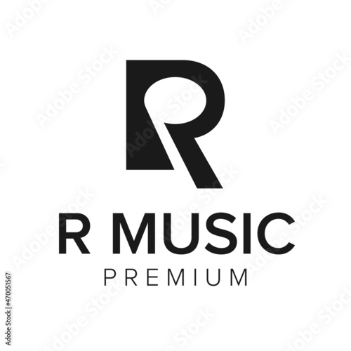 letter R music logo icon vector template