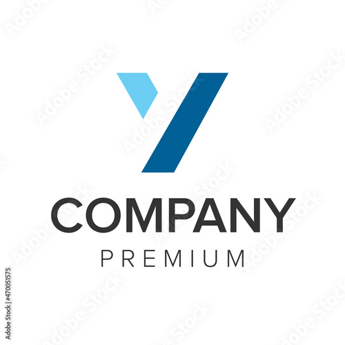 Free Download letter V blue logo icon vector template - GFXLoad