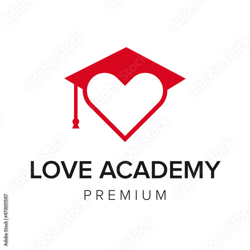 love academy logo icon vector template