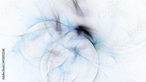 Abstract colorful blue shapes. Fantasy light background. Digital fractal art. 3d rendering.
