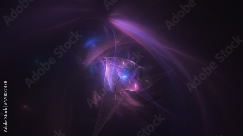 Abstract colorful violet fiery shapes. Fantasy light background. Digital fractal art. 3d rendering.