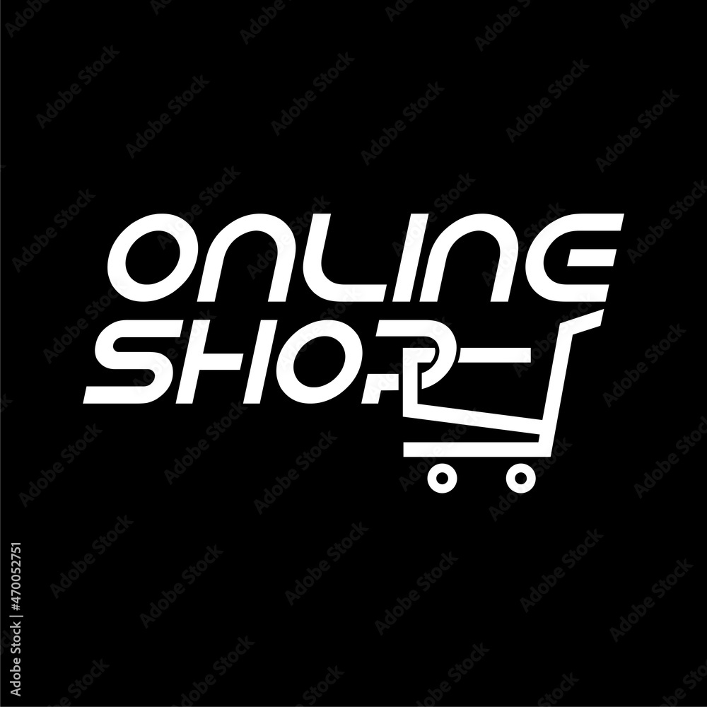Online shop store icon isolated on dark background Online shop store icon isolated on dark background