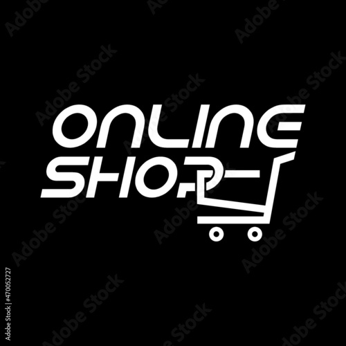 Online shop store icon isolated on dark background