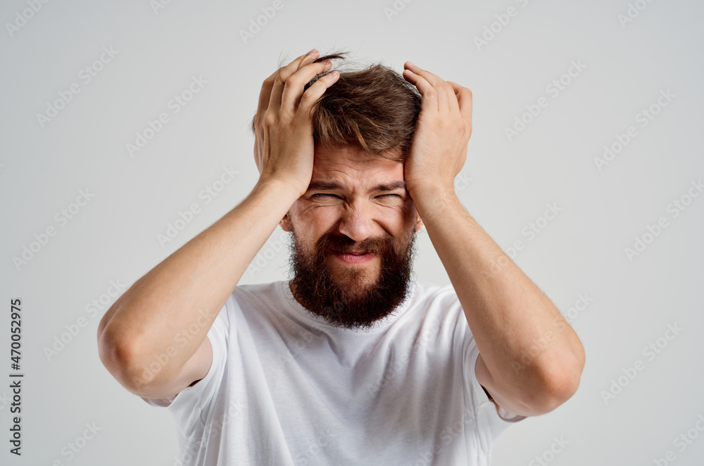 bearded man health problems migraine stress disorder Studio treatment bearded man health problems migraine stress disorder Studio treatment