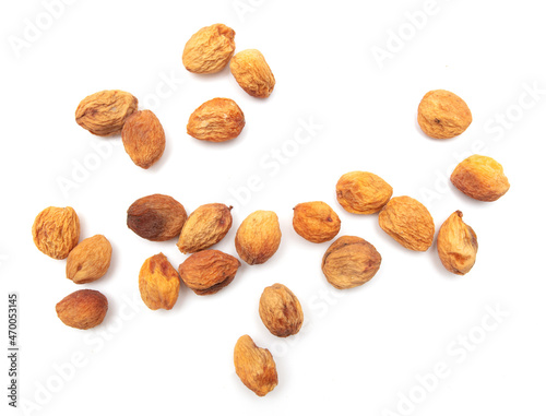 Dried apricot on a white background.